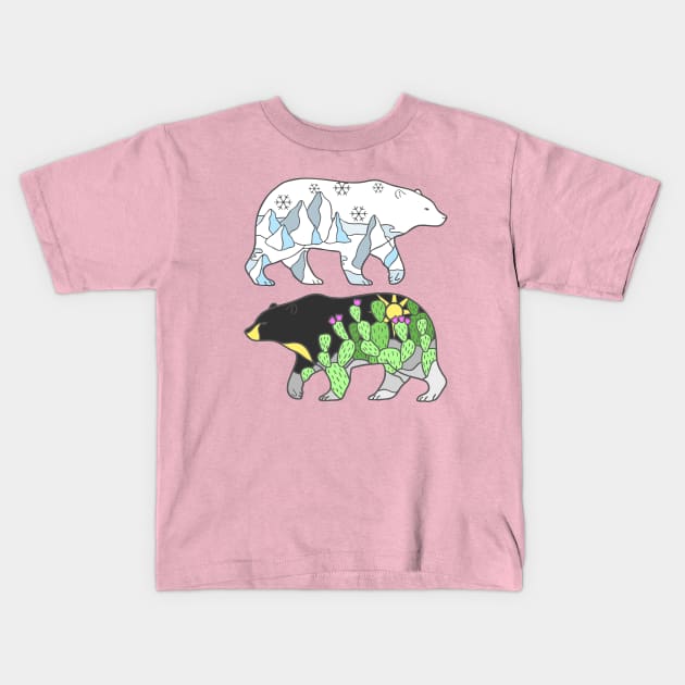 Two Bears Kids T-Shirt by natelledrawsstuff